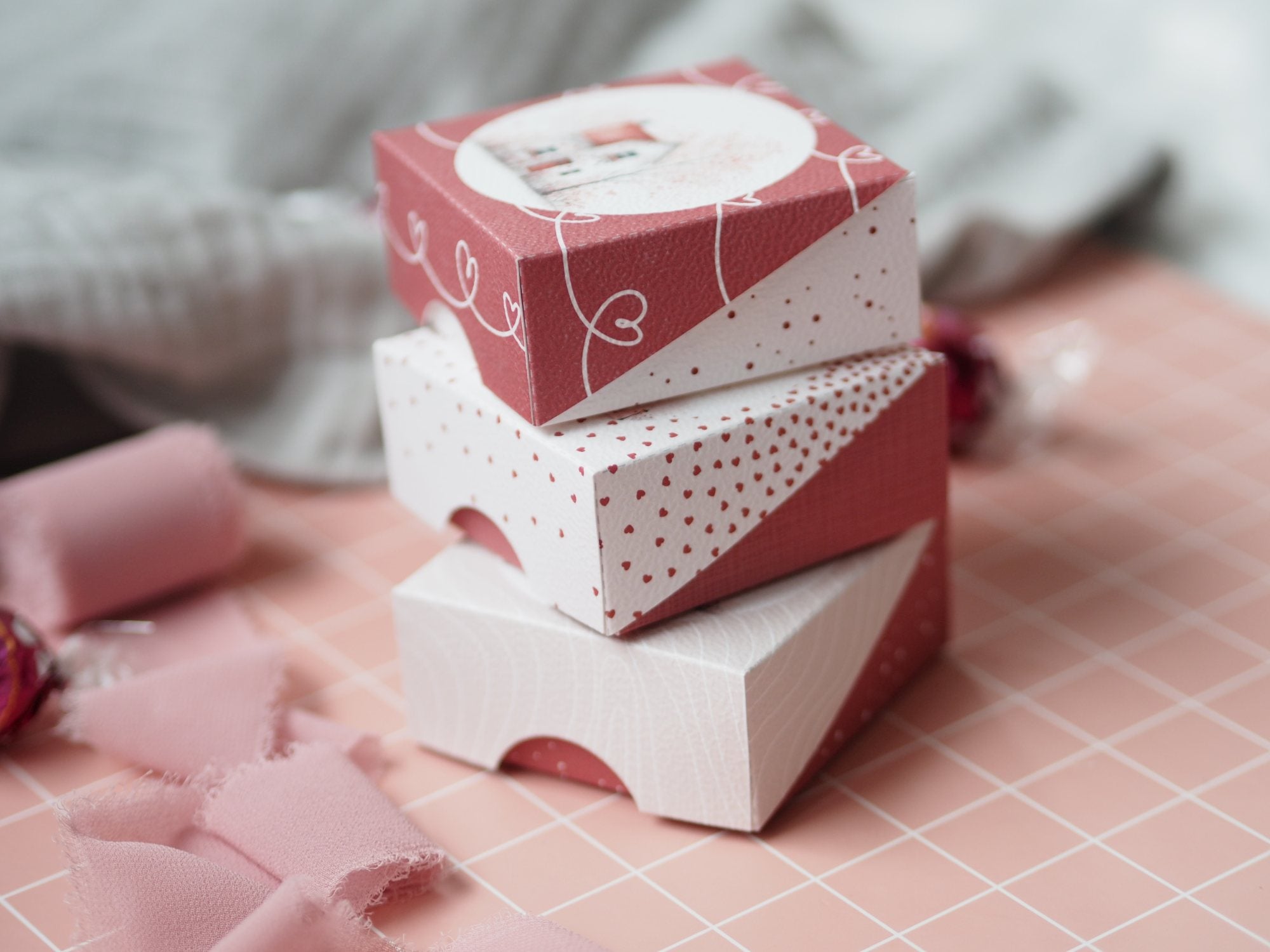 Valentýnské krabičky – zamilované město | sada 3 ks | PDF k tisku