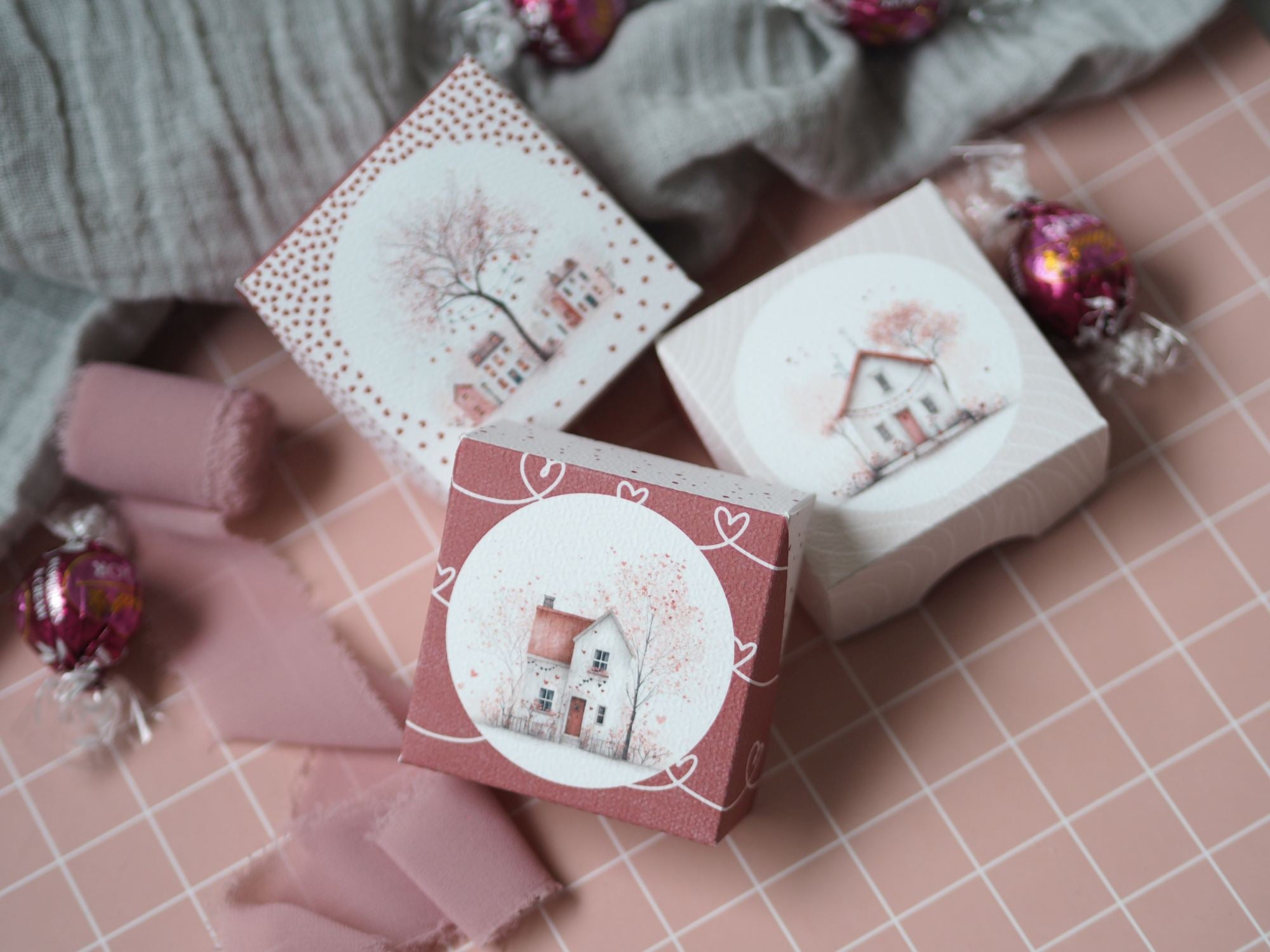 Valentýnské krabičky – zamilované město | sada 3 ks | PDF k tisku