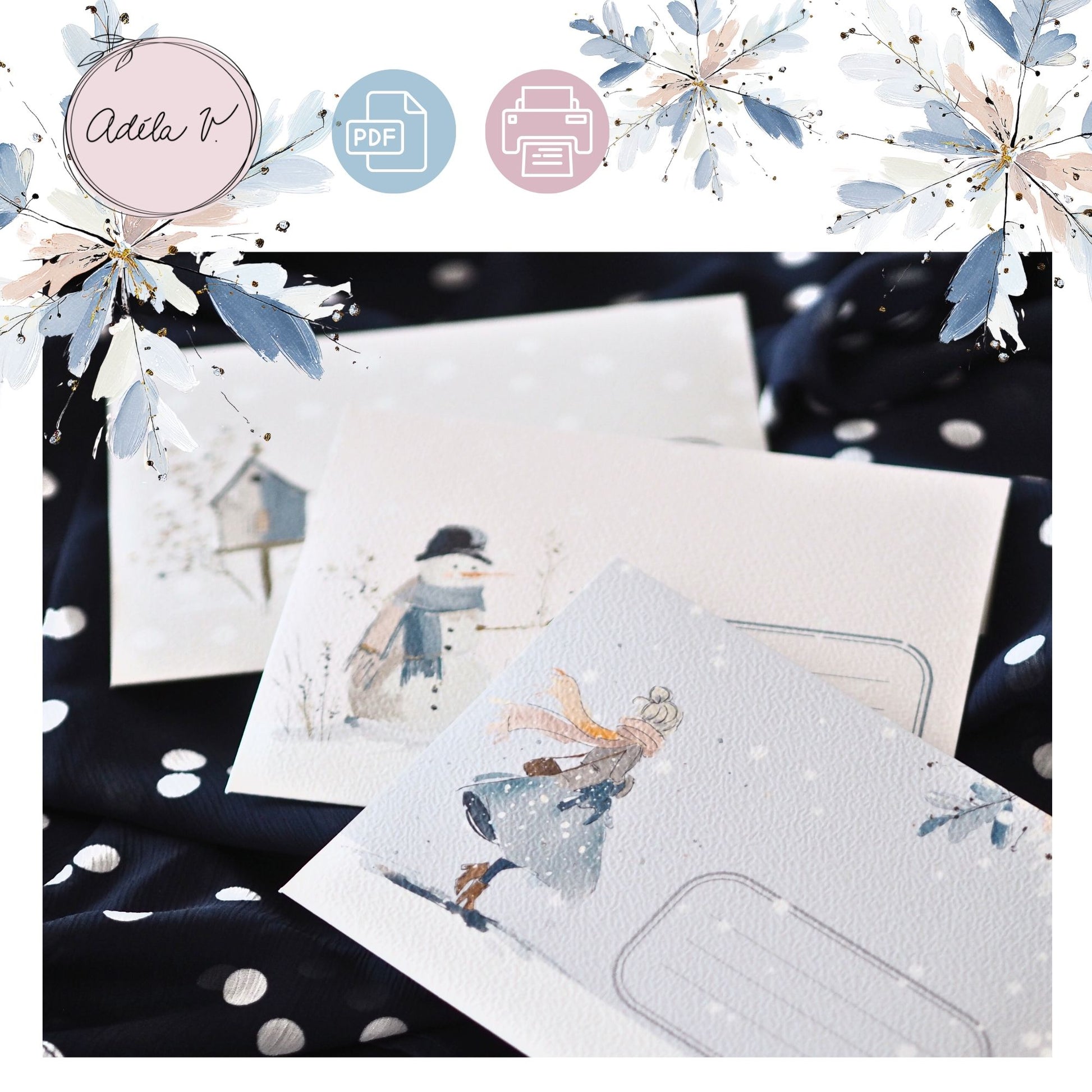 V zimní mlze – sada obálek k tisku (3 ks)