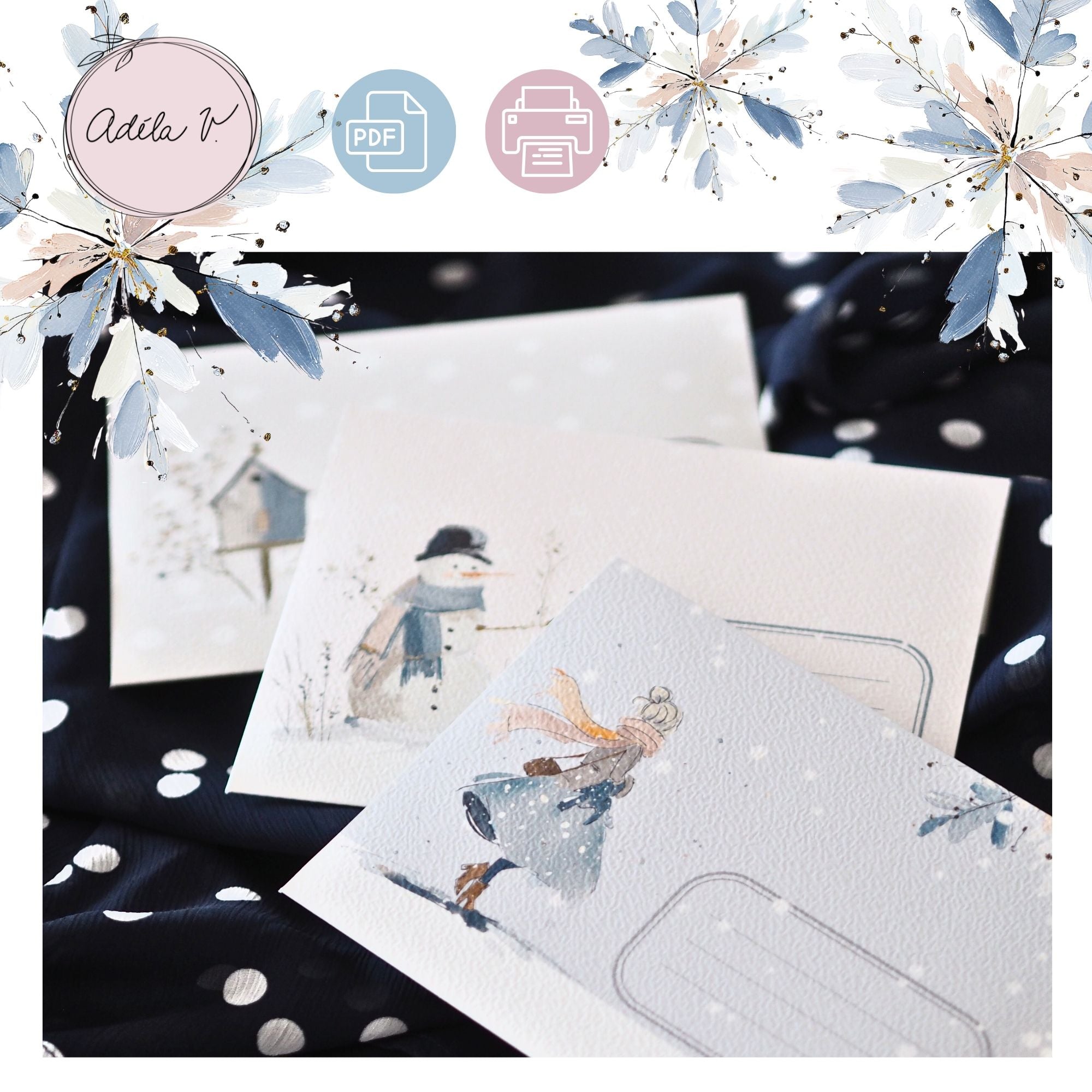 V zimní mlze – sada obálek k tisku (3 ks)