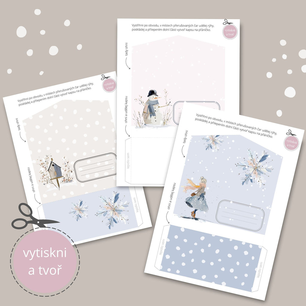 V zimní mlze – sada obálek k tisku (3 ks)