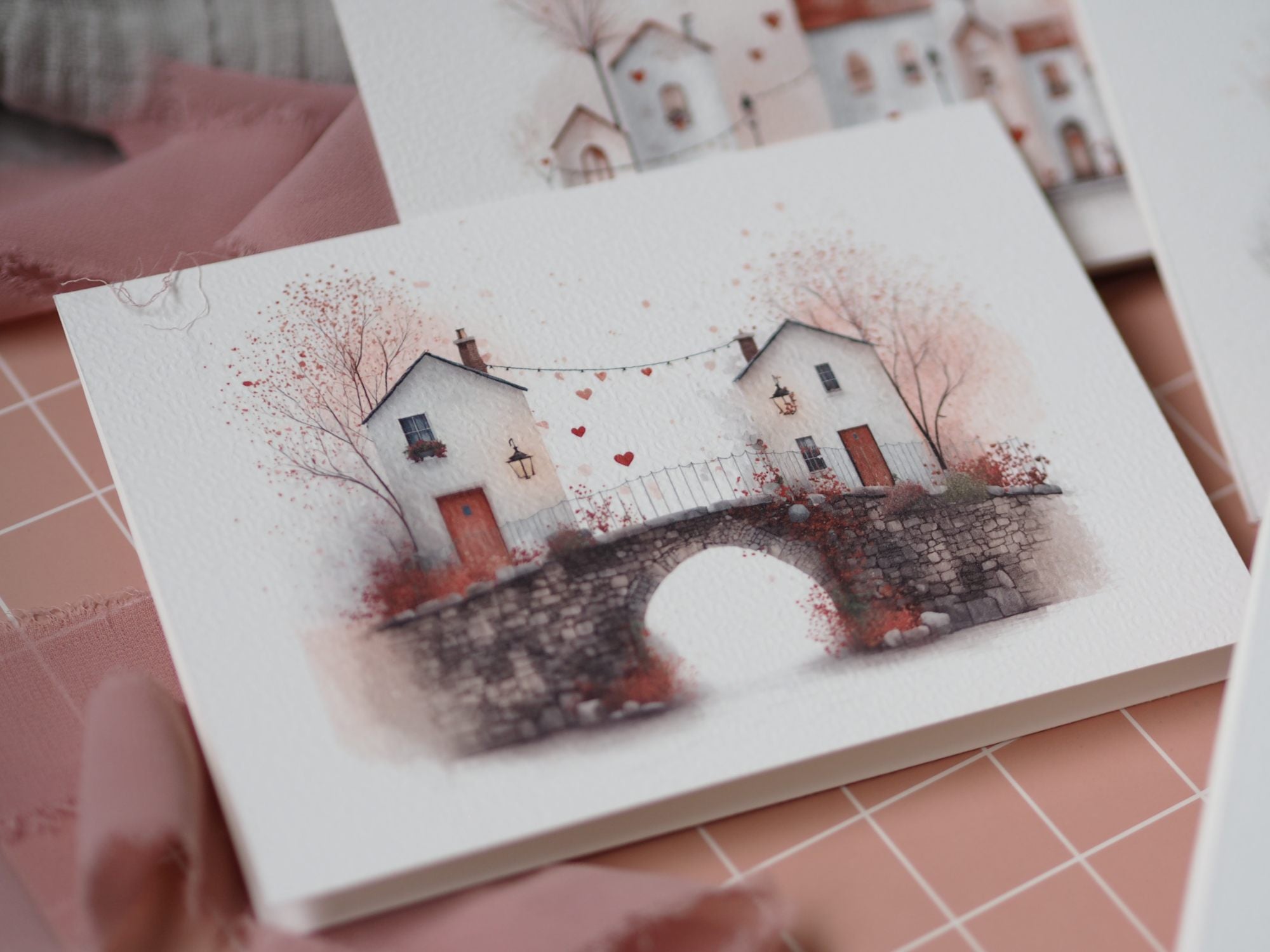 Tisknutelná přání bez textu s městskými ilustracemi