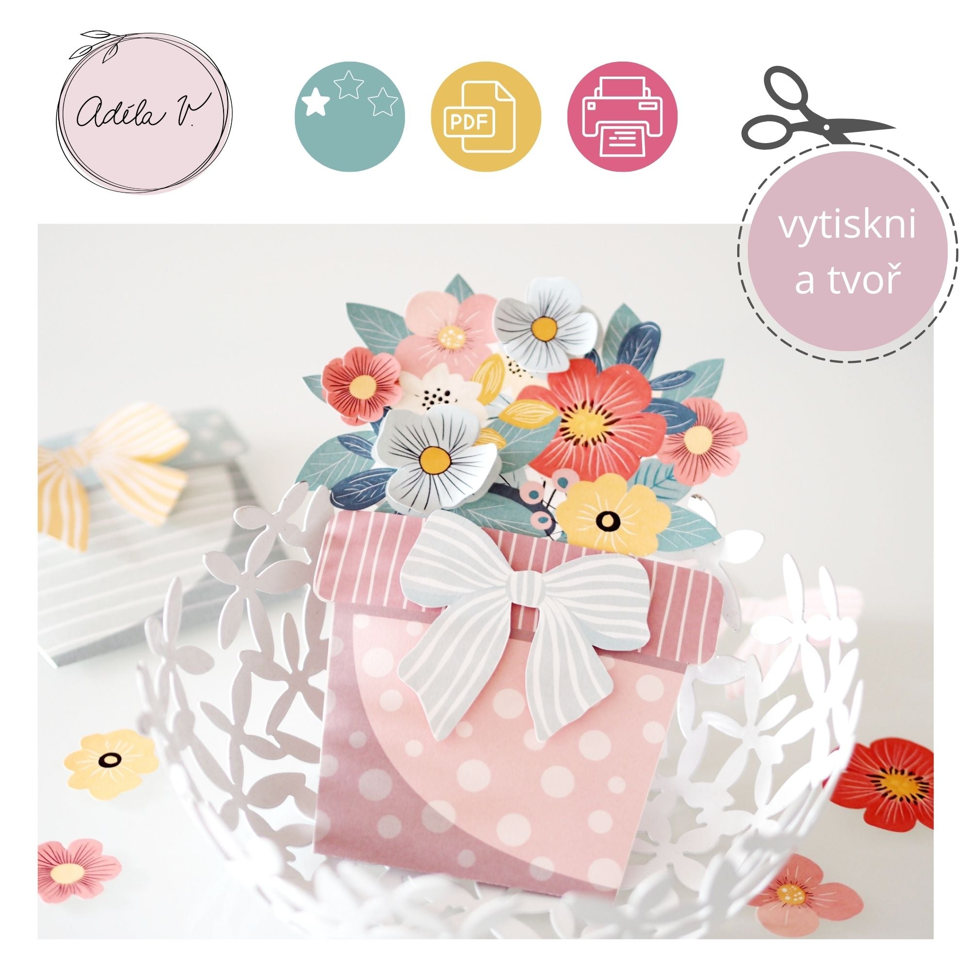 kreativní sada k tisku - přání v pdf