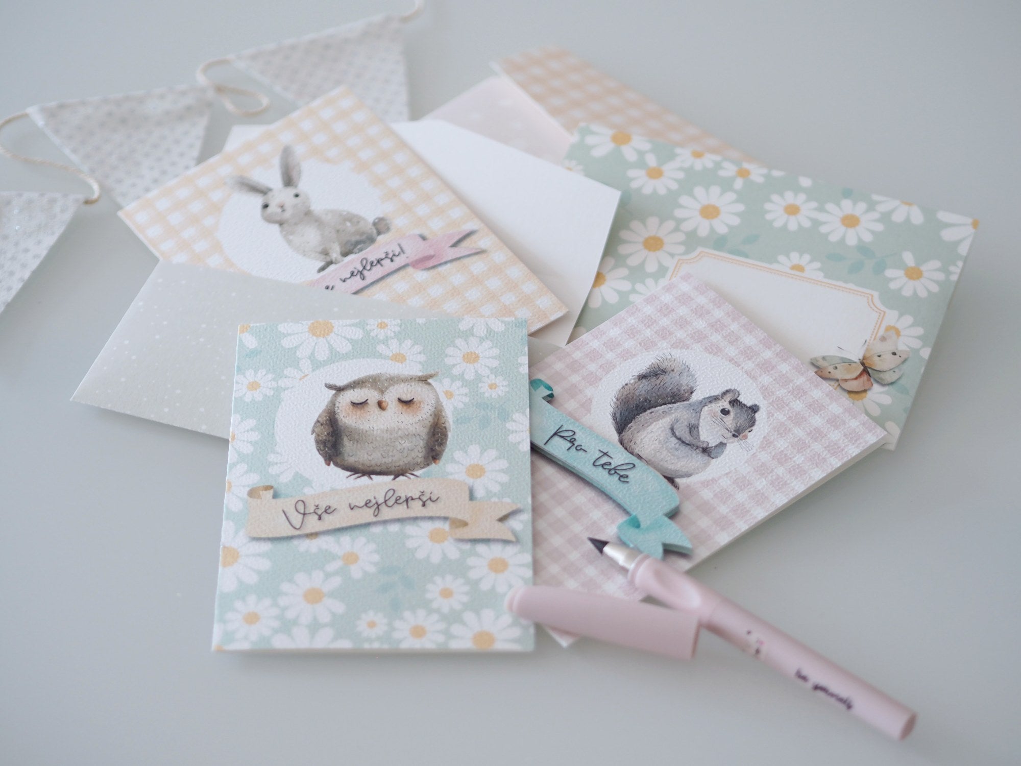 Lesní přátelé - PŘÁNÍ + OBÁLKY - pro holky