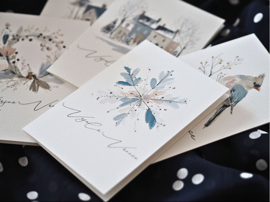 V zimní mlze – sada vánočních přání k tisku (5 ks) - varianta 2