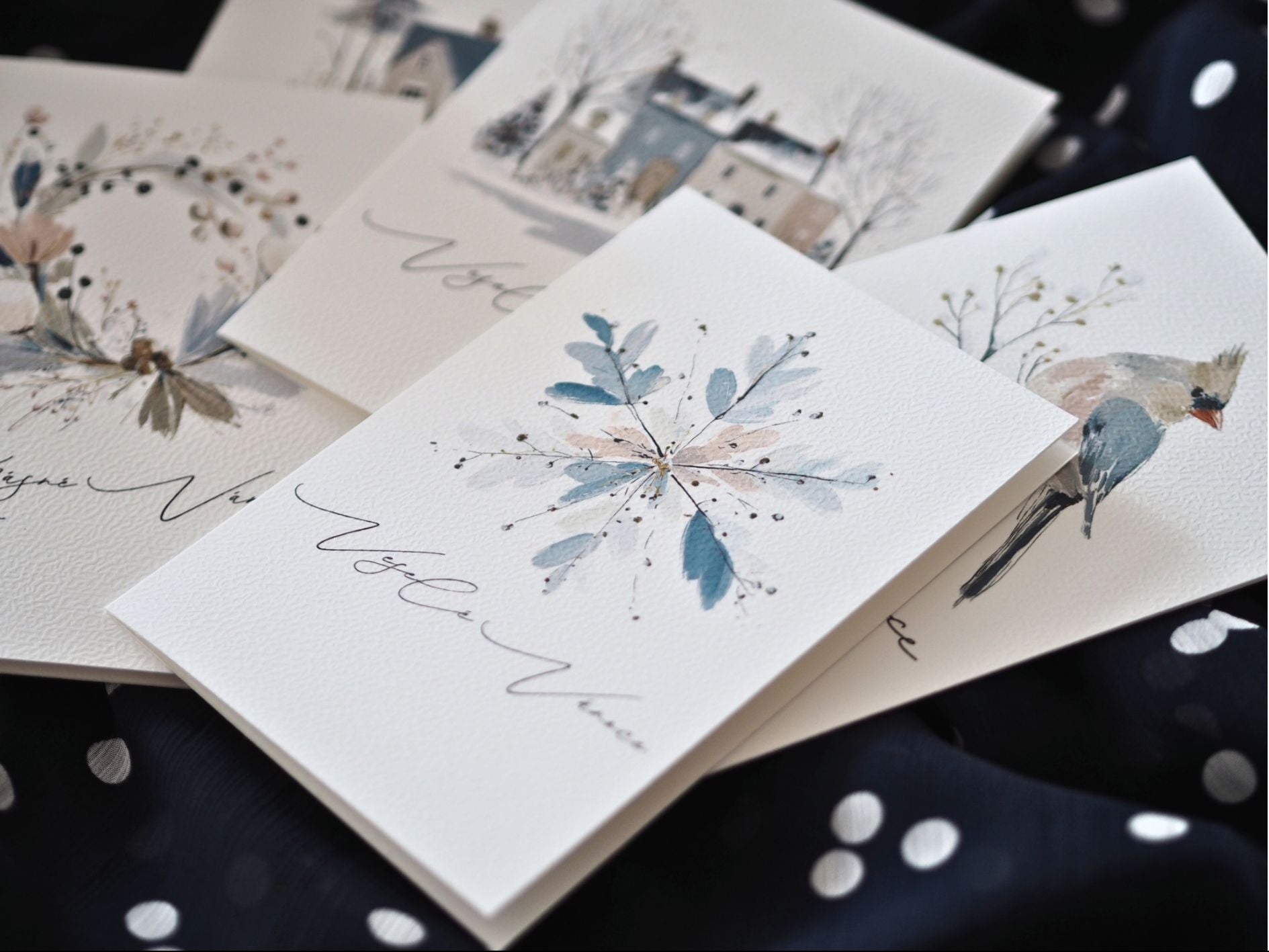 V zimní mlze – sada vánočních přání k tisku (5 ks) - varianta 2