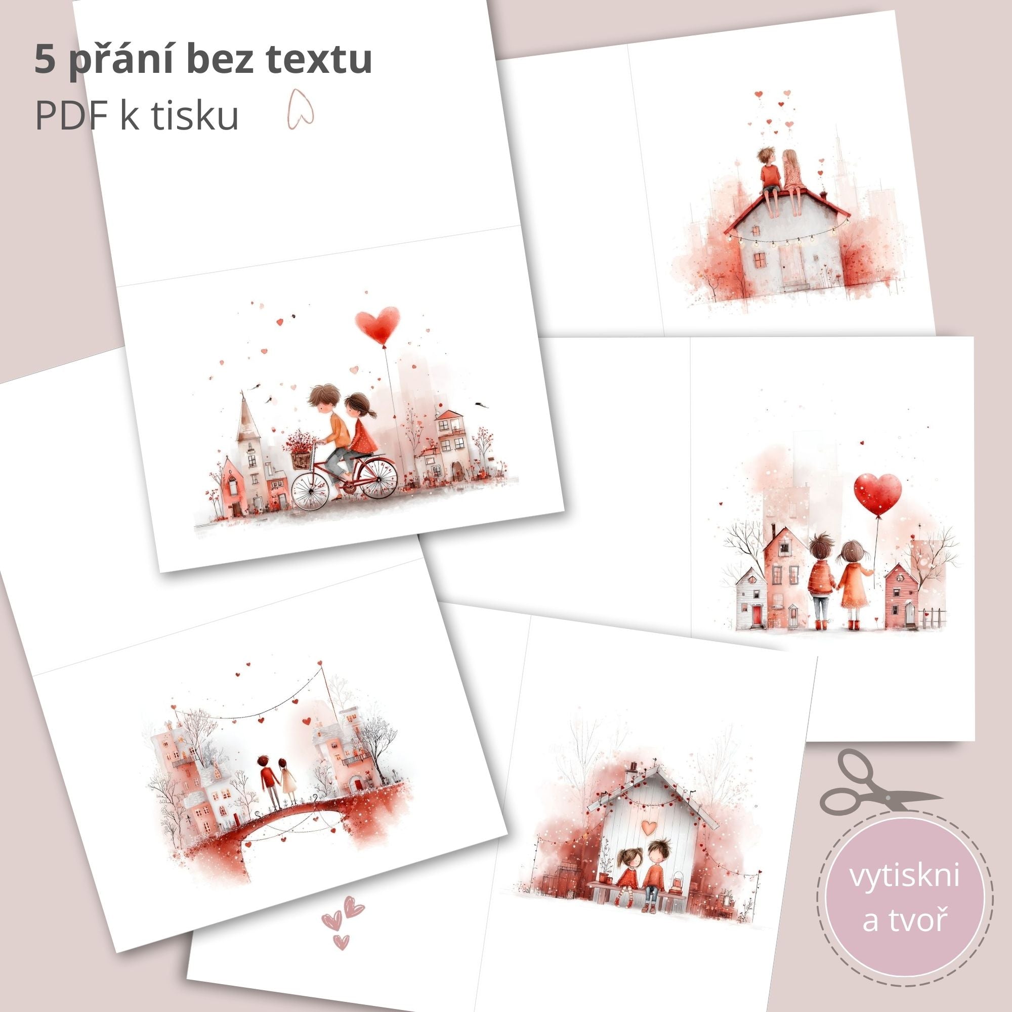 Valentýnské přání k vytištění