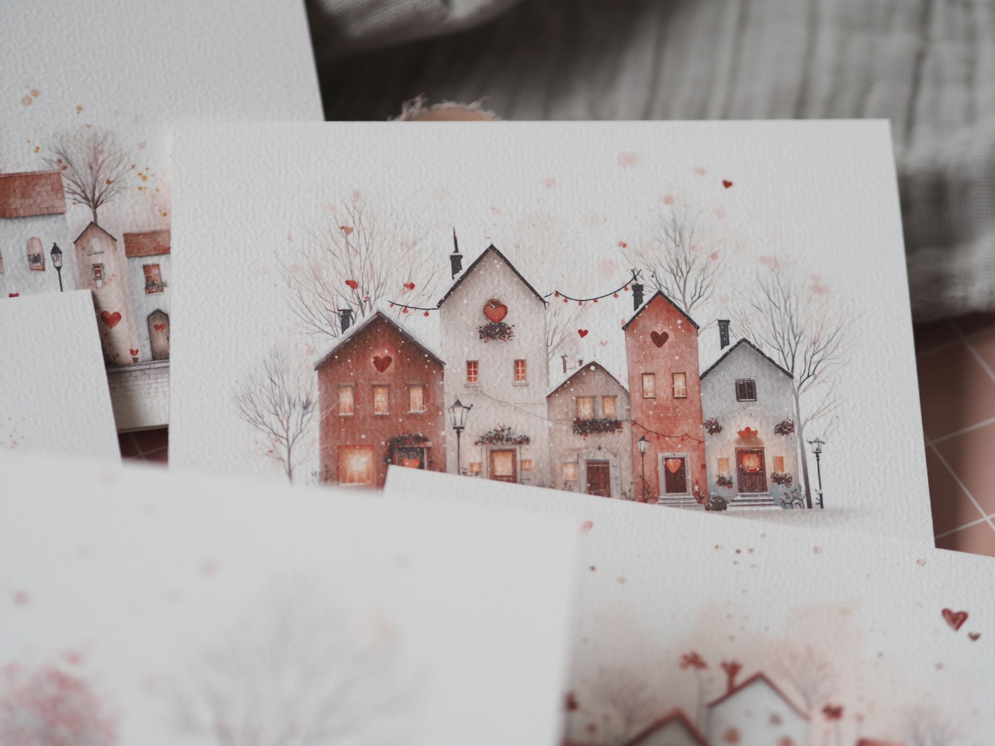 Valentýnská přání – zamilované město | sada 5 ks | PDF k tisku