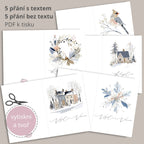 V zimní mlze – sada vánočních přání k tisku (5 ks) - varianta 2