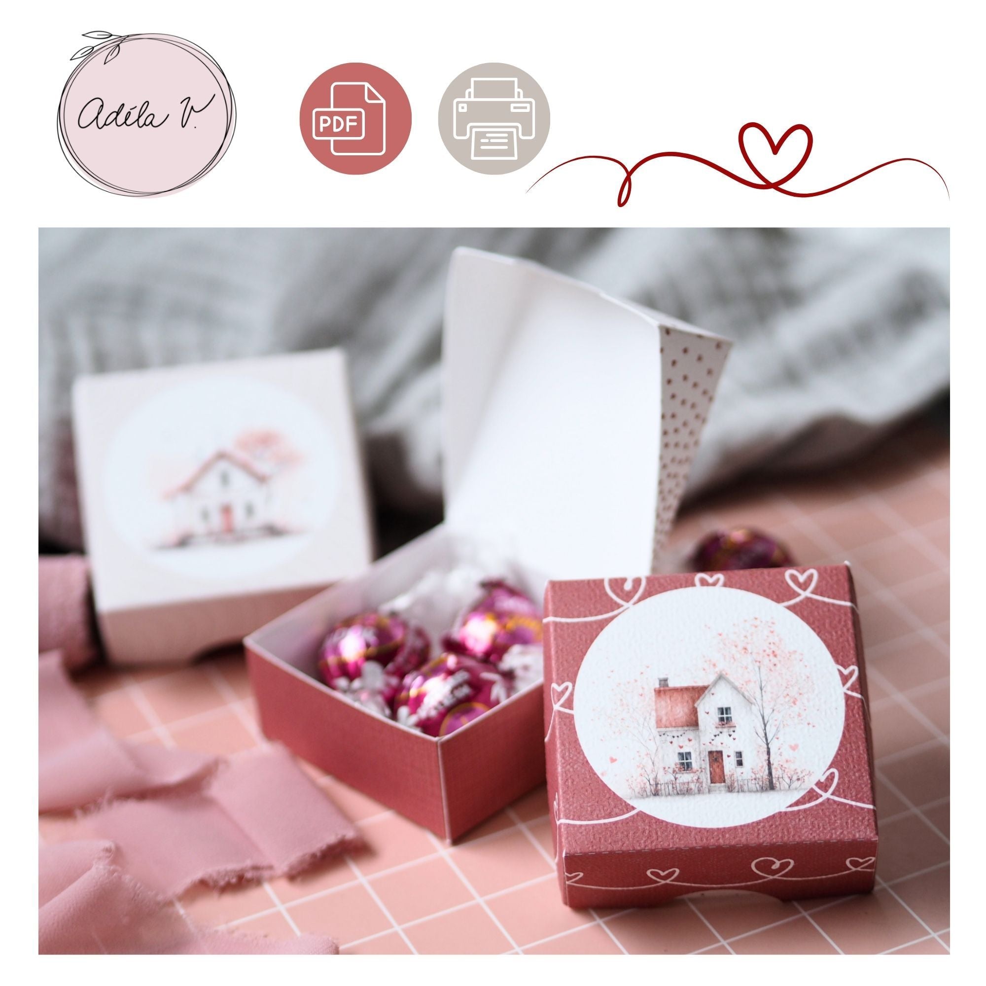 Valentýnské krabičky s motivem zamilovaného města